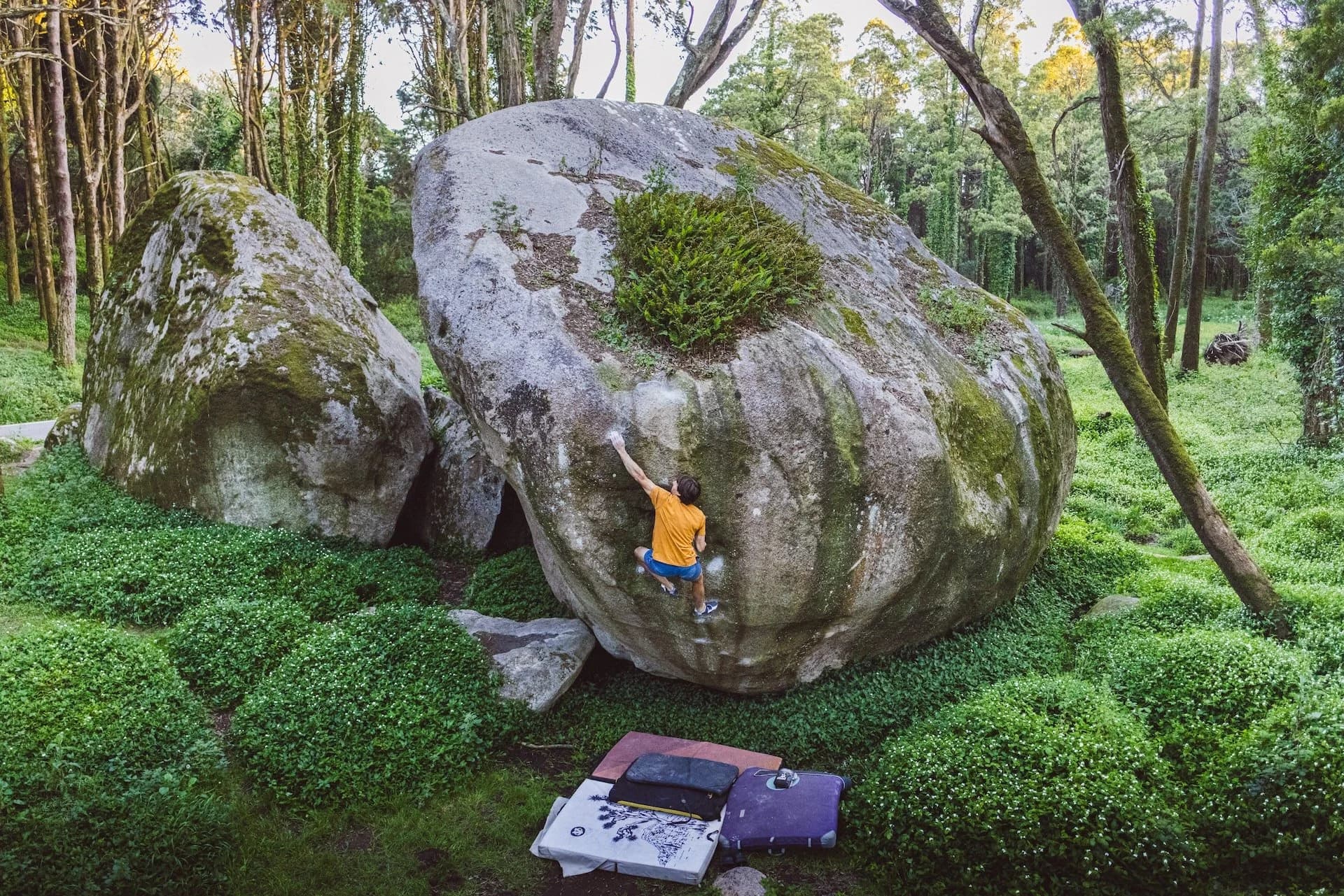 Ethan Pringle climbing outdoors